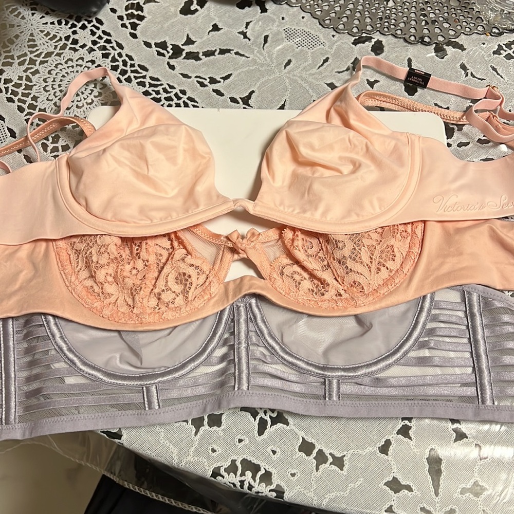 Three Victoria secret bras size 34B